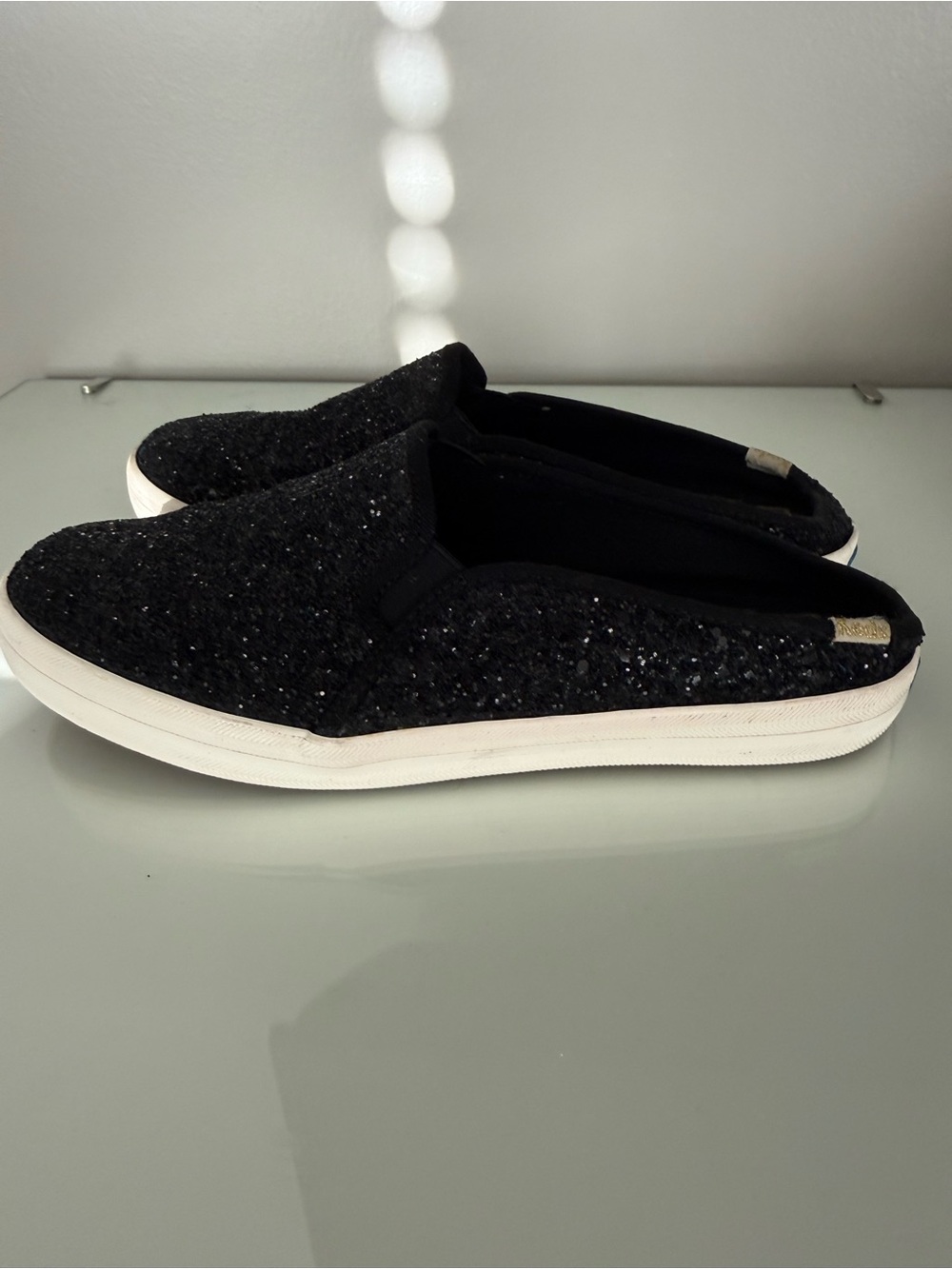 Kate Spade X Keds Black Glitter Slip-On Women’s Sneakers
